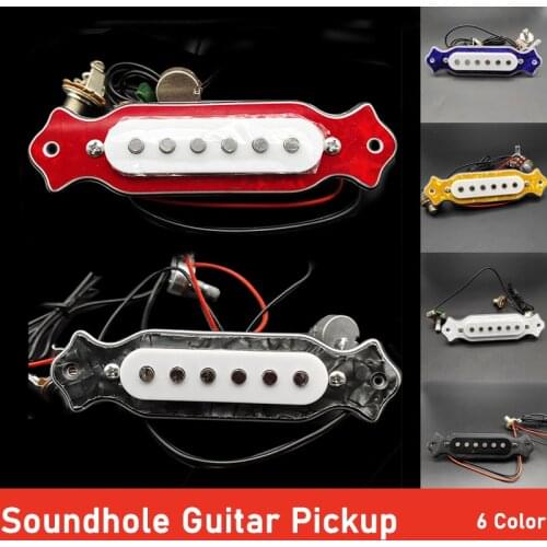 Sound Hole Magnetic Acoustic Guitar Soundhole Pickup with Tone Volume Control 6 String for Cigar Box