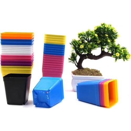 10Pcs Bonsai Planter Nursery Flower Pot Garden Square Home Plastic Decor Supply Home Plastic Decor Bonsai Planter Flow