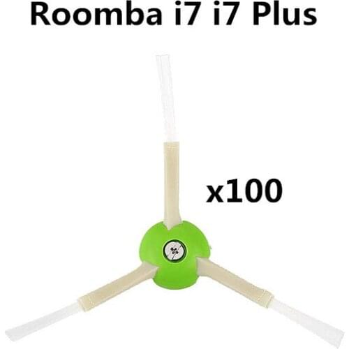 100PCS Washable Accessories Side Green Brush For irobot Roomba i7 i7 Plus + i7P E5 E6 Roombai7 Robot Vacuum Cleaner Parts Kits