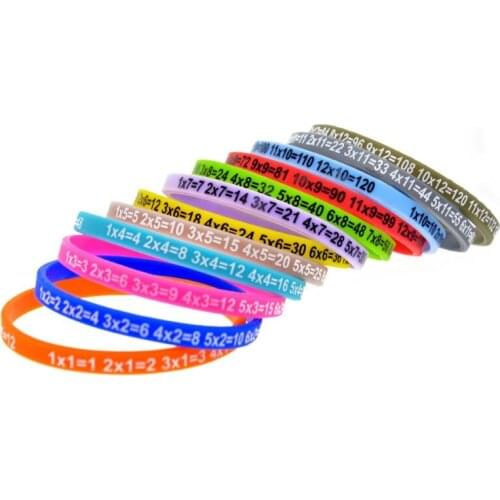 12 Colors Silicone Bracelets Multiplication Table Children Kids Education School Toys Bangles Jewelry K3ND
