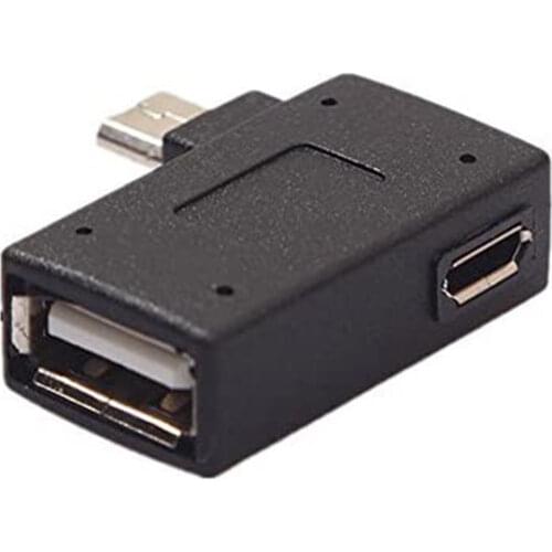 Left Angle USB 2.0 Micro Male to USB Female Host OTG Adapter for SamSung, Firestick，PlayStation Classic，Snes Mini,Nes/Snes Class