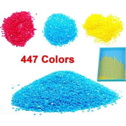 447 Colors 5D 3D Diamond Painting Embroidery Mosaic Accessory Tools Resin Daimond Stone Square Round Bead Drill For Miss Stone