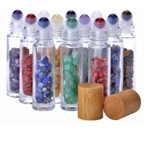 Bamboo Cap Ball Bottle 10ml Crystal Jade Ball Glass Sub-bottle Essential Oil Bottle Perfume Bottle 5ml