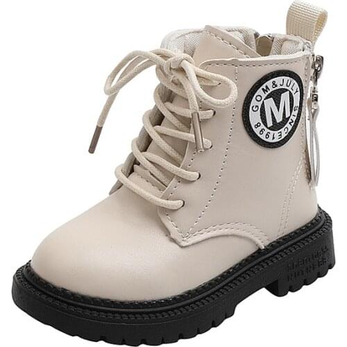 Girls Martin Boots 2021 New Winter Western Style Baby Short Boots British Style Leather Cute Fashion Hot In Kids Non-slip Warm