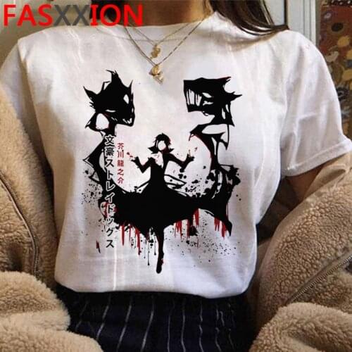Bungou Stray Dogs Chuuya Nakahara summer top female print couple grunge kawaii tumblr t-shirt t shirt couple clothes