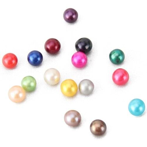 CLUCI 6-8 mm Akoya Pearl Bead for Women Jewelry Making Cultured Pearl Beads Women 16 Color Round Akoya Loose Pearl SZ005SB