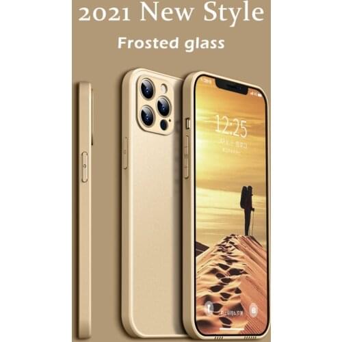 ASTUBIA Original Square Frosted Tempered Glass Phone Case For iPhone 12 11 Pro Max Mini XS XR X 8 7 Plus SE 2020 Hard Cover