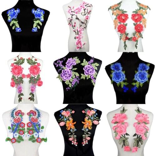 Rose Flower Floral Collar Sew Patch Applique Badge Embroidery Dress Handmade Craft Ornament Fabric Scrapbooking
