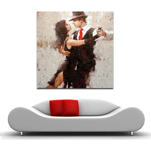JQHYART Printing Oil Painting Wall Painting Men And Women Dancing Canvas Art Home Decor Modern No Frame Oil Painting