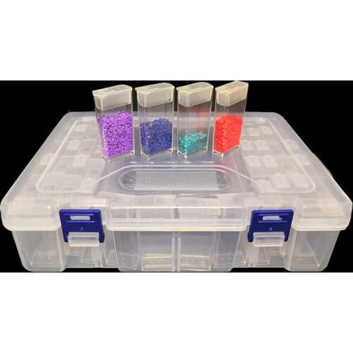 Kexinzu 40/64/100 PCS Diamond Painting Cross Stitch Tools Container Diamond Embroidery Storage Accessory Mosaic Convenience Box