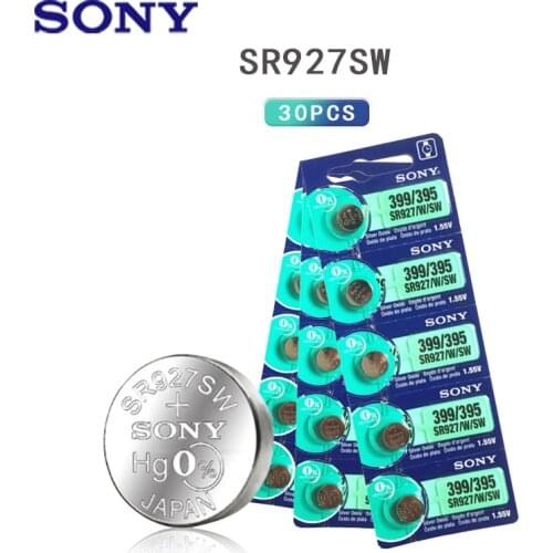 30pcs Sony AG7 LR927 LR57 Button Batteries 395A Cell Coin Alkaline Battery 1.55V 395 SR927SW GR927 For Watch Toys Remote