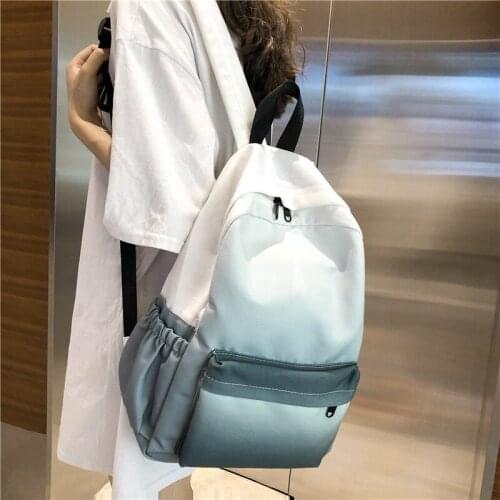 Korean women backpack personality gradient color school bag for girls teenagers Bookbag Casual travel bag bagpack lady Rucksack
