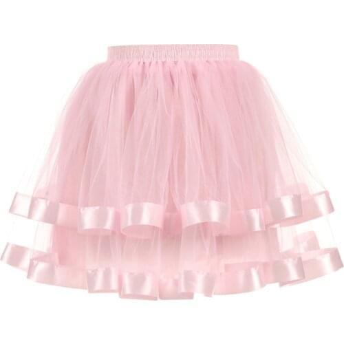Short Petticoats For Wedding Dress Evening Underskirt Two Layers Tulle Tutu Skirts With Ribbon Edge Crinoline Adult