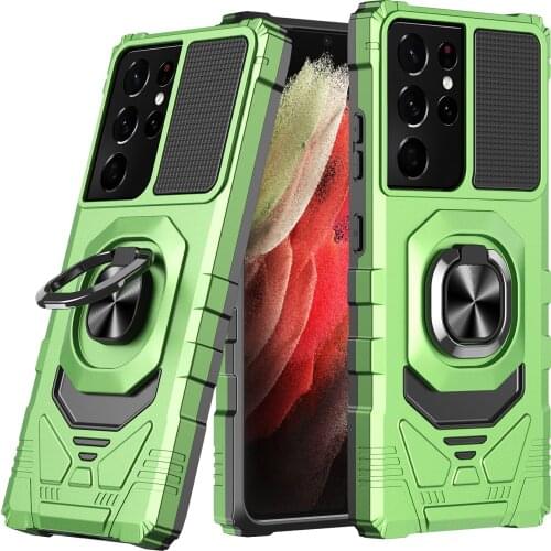 Magnetic Car Mount Bracket Case For Samsung Galaxy S21 FE Note 20 Ultra A42 A52 A72 Ring Holder Armor Back Cover