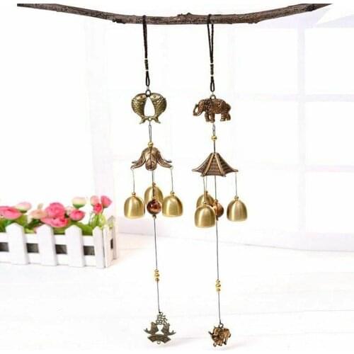 1PC Copper Wind Chime Antique Garden Decoration Outdoor Metal Pendant Front Chimes Home Ornament Pendant Wind Bell Wind Doo O7C3