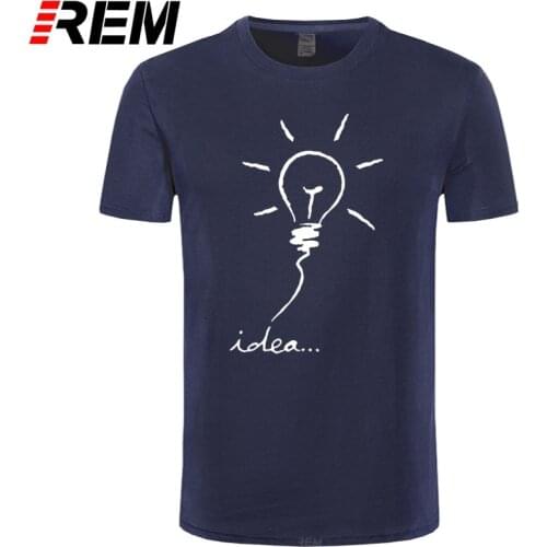 REM Have Good Idea Funny T Shirt Men Print Cotton Streetwear Brand Clothes For Men Short Sleeve Big Tee Shirt Plus Size
