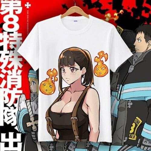 New Anime Enn Enn no Shouboutai Fire Force T shirt Shinra Kusakabe cosplay T-shirt Short Sleeve Tops Tee