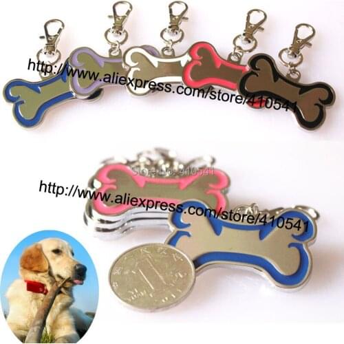 New Arrival Freeing Shipping Pet Tags 600pcs/lot 45*29MM Zinc Alloy Dog Bone Shaped Dog ID tags Custom Puppy Dog Cat ID Tags