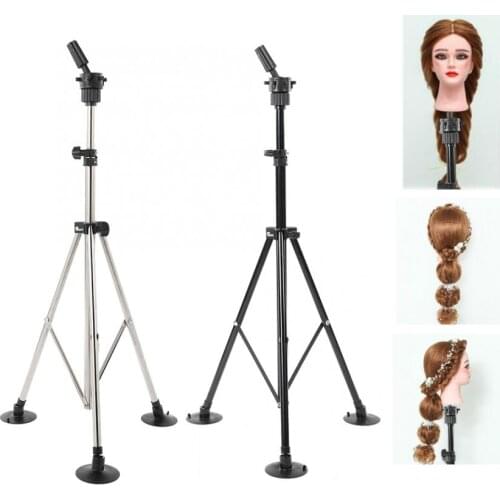 Wig Head Stand Mannequin Tripod Adjustable Hairdressing False Head Mold Training Practice Holder Bracket Hair Hairdresser Supply