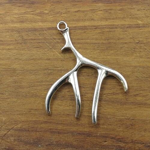 5pcs Charms antler deer 52*40mm Tibetan Silver Plated Pendants Antique Jewelry Making DIY Handmade Craft