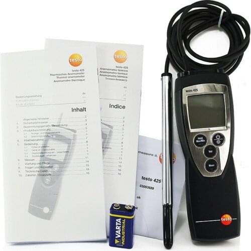 Hot wire anemometer handheld testo425 hot ball anemometer high precision hot anemometer with battery anemometer tool