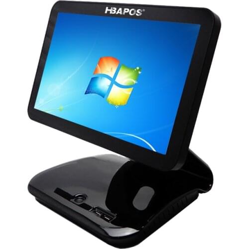 POS System Terminal Machine 15'' Touch Screen LCD Monitor Display with Small Customer Display Cash Register for retails