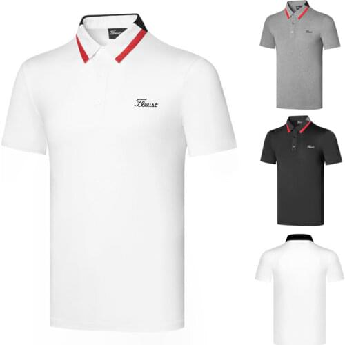 Golf Shirts Mens Golf Apparel Wear for Men Short-sleeved T-shirt Polo Shirt Outdoor Quick-drying Clothing