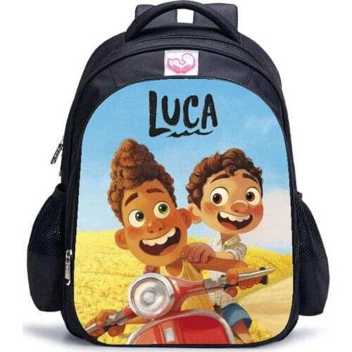 Disney 16 Inch LUCA Backpack Schoolbags Girls Boys Cartoon Children School Bags Primary Kids Mochila Infantil