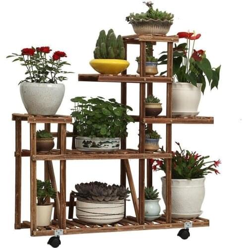 Estanteria Para Plantas Balkon Indoor Wood Suporte Flores Stojak Na Kwiaty Outdoor Flower Stand Dekoration Rack Plant Shelf