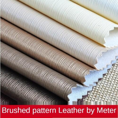 Brushed Pattern Faux Leather Fabric By The Meter Per for Furniture Sofa Cover Chair Background Wall Car Upholstery Bag Sewing Pu