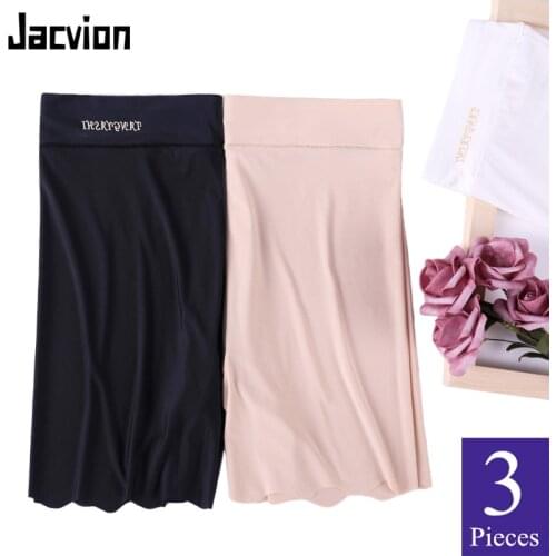 3 Pieces/Pack Women Safety Short Pants Ice Silk Seamless Female Boxer Boyshort Under Skirt Big Size Ladies Safety Pant