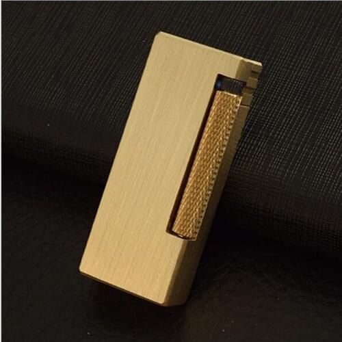 Heavy Trench Kerosene Lighter BRASS VINTAGE Machine Side Flip Grinding Wheel Ignition Fire