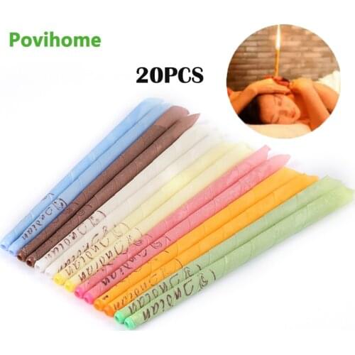 20pcs/Lot Ear Candles Ear Wax Clean Removal Natural Beeswax Propolis Indiana Therapy Fragrance Candling Cone Candle Relaxation