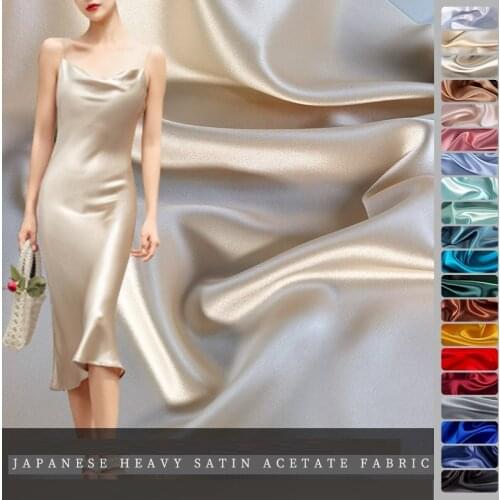 Japanese Heavy Satin Acetate Fabric Double Sided Triacetic Acid Weight Imported Dress Sling Clothing Silk Elastic DIY Quality