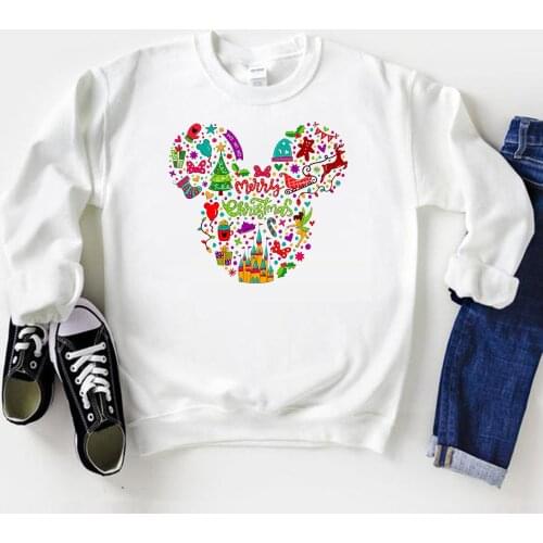 2020 Christmas Sweatshirt Cute Girls Magic Kingdom Crewneck Sweatshirts Epcot Christmas Hoodie Women Oversized Jumpers