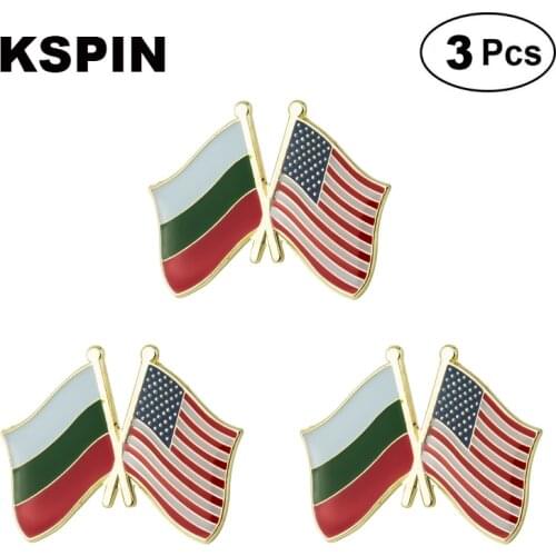 Badge Bulgaria USA Frendship Lapel Pin Brooches Pins Flag badge Brooch Badges