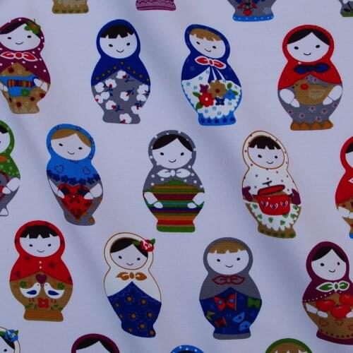 145cmx50cm Cotton Canvas Fabric for handmad, bed, bag, curtain - Russia Dolls