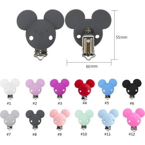 3Pcs/Lot DIY Baby Dummy Chain Nipple Holder Soother Animal Nursing Teething Toy Cartoon Baby Pacifer Clips Safe Silicone Teether