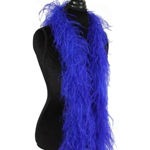 5pcs 10meters Royal Blue dyed ostrich feather boas 5ply thickness 2meter/pc DIY ostrich feather fringes scarfs