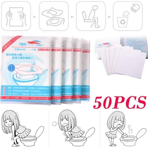50pcs/lot Portable Disposable Health Toilet Seat Paper Cover Waterproof Toilet Seat Cushion Native Wood Pulp For Out Traveling