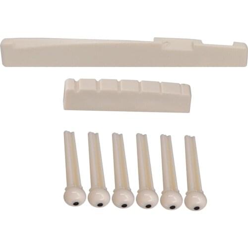 6pcs Acoustic Guitar Bridge Pins with Saddle Set Accessory And