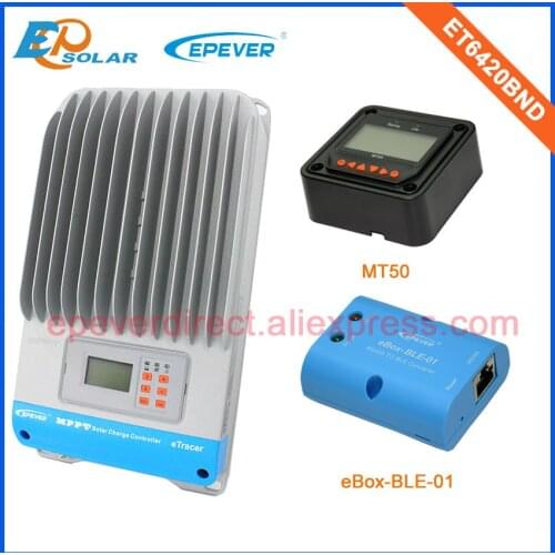 Battery 48V Charging Controller EPEVER Solar panels system 60A ble eBOX adapter MT50 remote Meter 36V 60amps ET6420BND