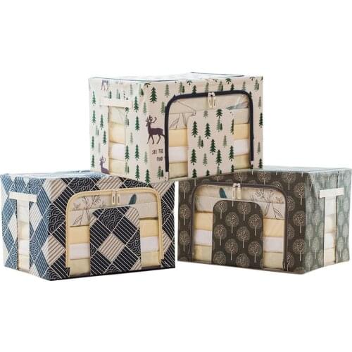 Large Laundry Storage Basket Cotton Linen Collapsible Storage Bin Toy Organizer Washable Box for Bathroom Bedroom