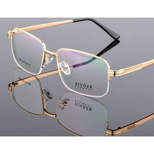 Oversize Square Business Men Prescription Glasses Big Ultralight Titanium Alloy Half Frame Myopia Presbyopia Eyeglasses For Male