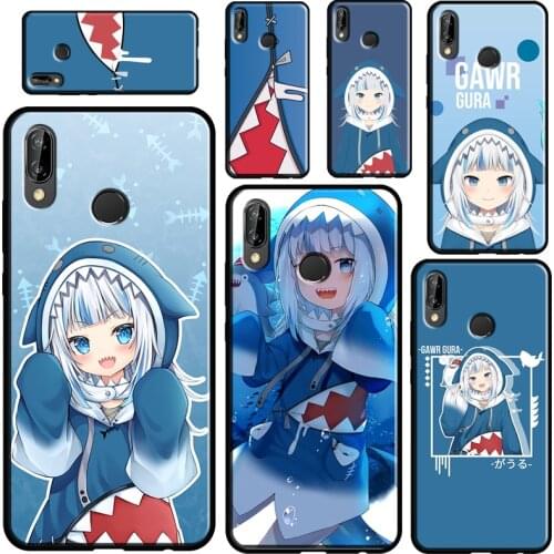 Gawr Gura Hololive Anime Case For Huawei P30 P40 P10 P20 Lite P Smart 2021 Nova 5T Cover For Honor 20 Pro 8X 9X 10i