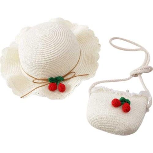 Children Kids Girl Fashion Concise Casual Cute Sweet Breathable Sunscreen Beach Sun Hat With Bag Toddler Girls Accessories 1-8Y