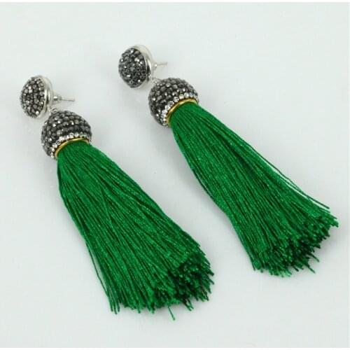 Boho Style Mutil Colors Long Earrings Silk Tassel Earrings Drop Women Dangle Charms Statement Earring for Party