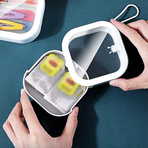 Travel Portable Storage Box Push Switch Cotton Hairpin Storage Box Transparent Cover Small Objects Organize Storage