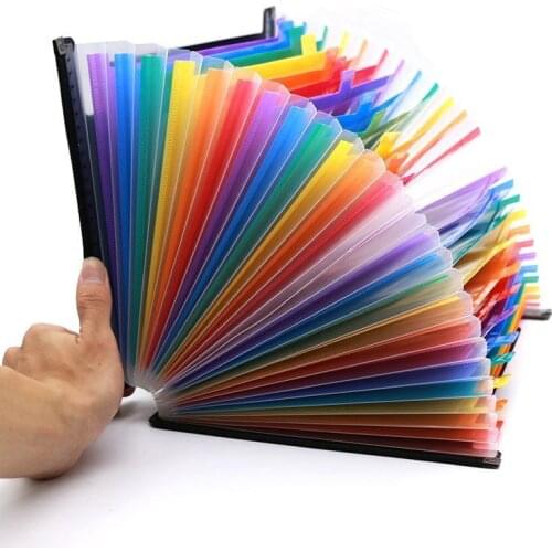 Creative 24 Pockets Expanding Wallet File Folder A4 Organizer Portable Business Office Supplies Document Bags Holder Stationery