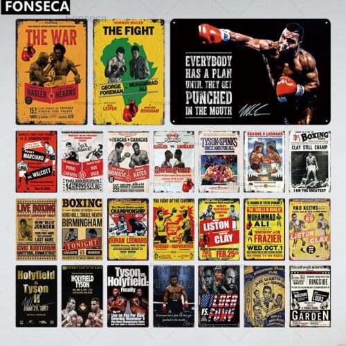 Boxing Metal Sign Tin Sign Plaque Metal Vintage Pub Retro Wall Decor for Bar Pub Club Man Cave Metal Posters